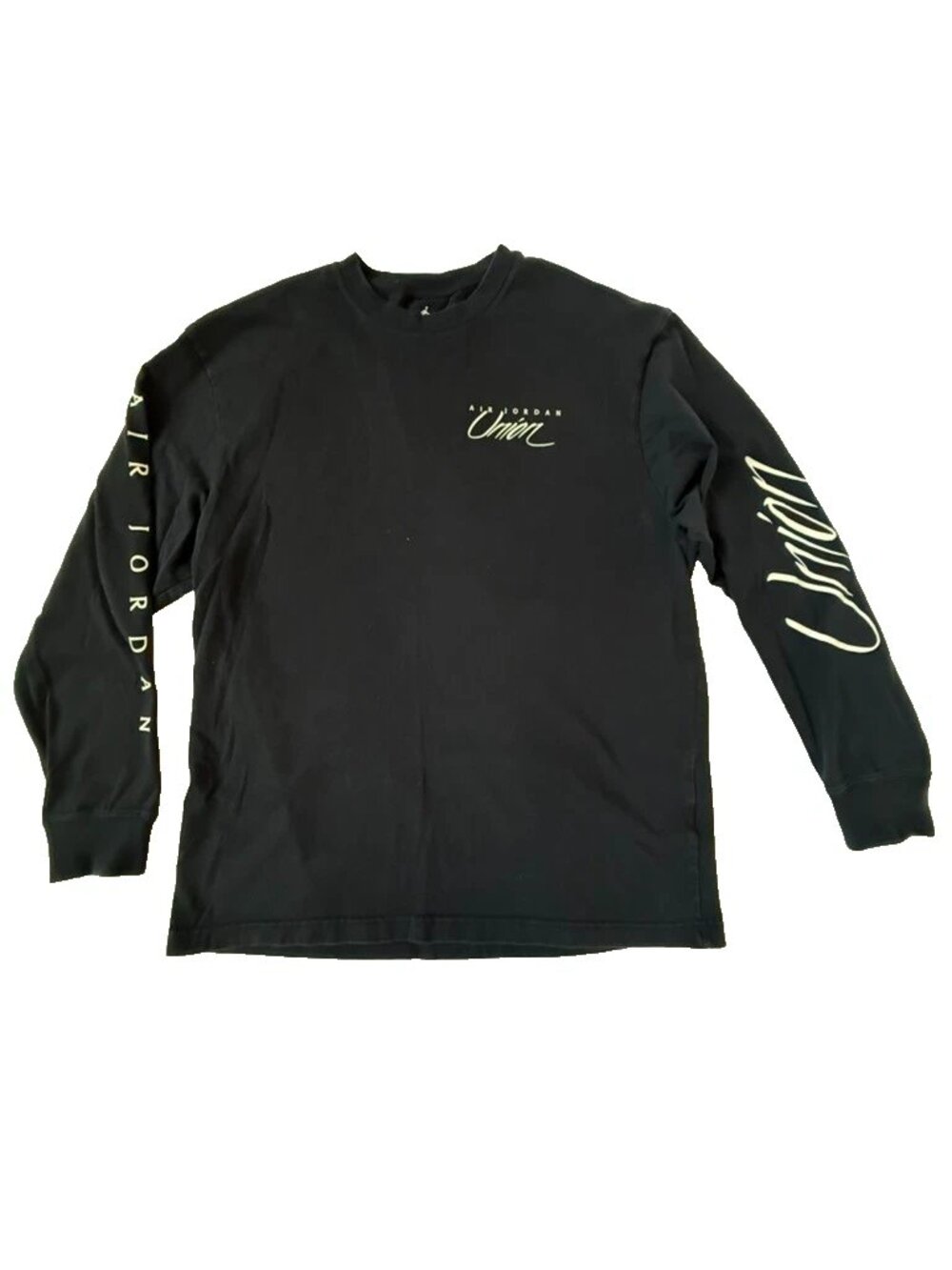 Jordan x Union LA Men L Tee Long Sleeve Shirt T Black White Logo Spellout DV7341